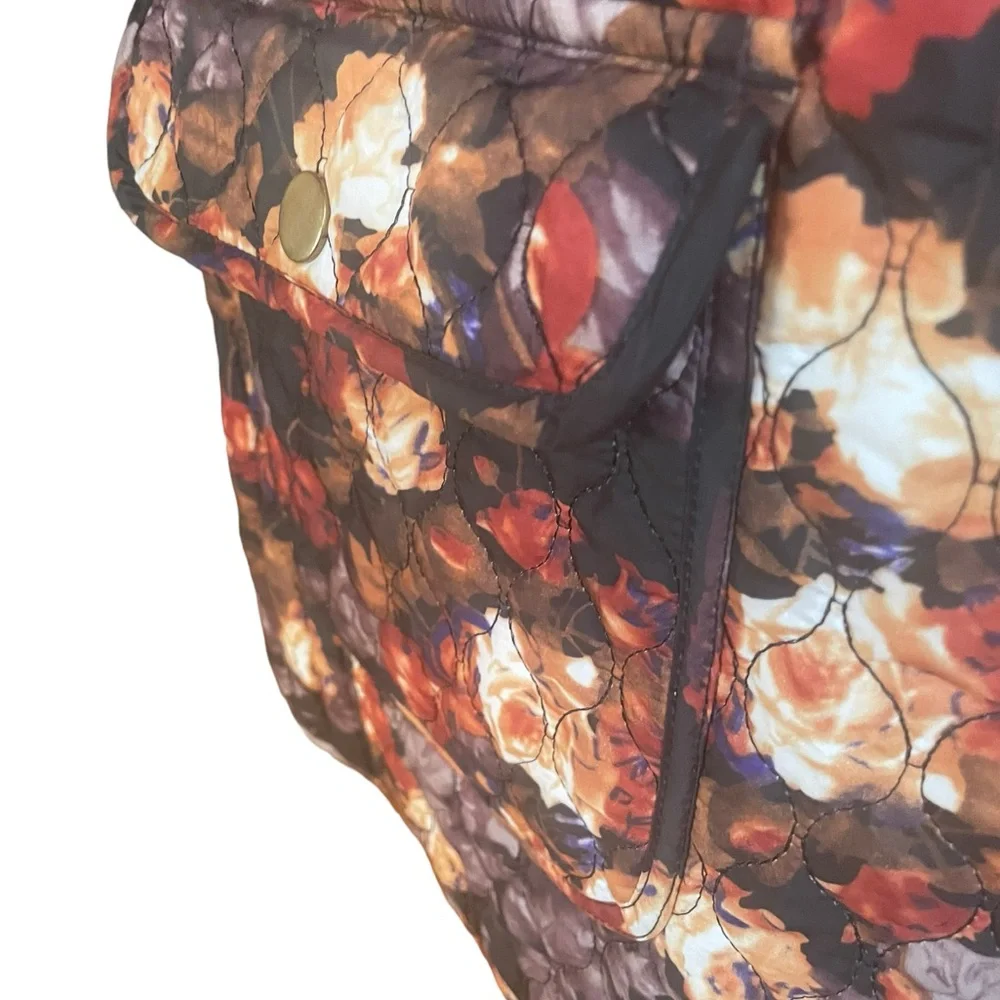 Cynthia Rowley‎ Quilted Floral Front Snap Down Jacket